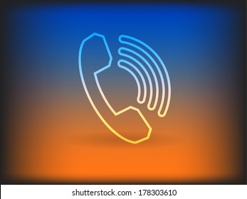 Flat icon of a phone