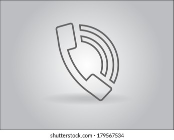 Flat icon of a phone