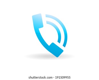 Flat icon of a phone