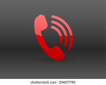 Flat icon of a phone