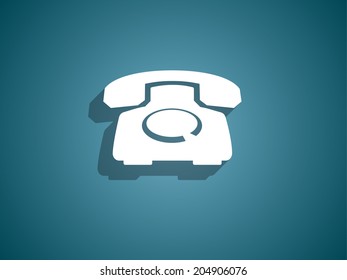 Flat icon of a phone