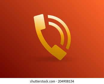 Flat icon of a phone