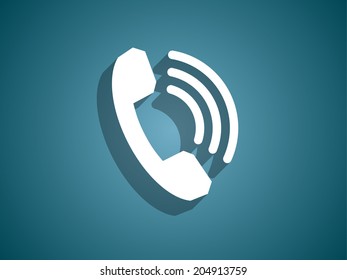 Flat icon of a phone