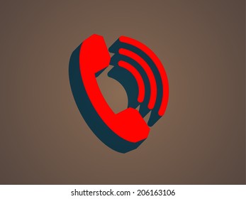 Icono plano de un teléfono