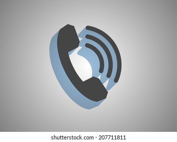 Flat icon of a phone