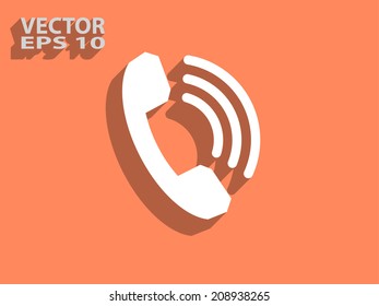Flat icon of a phone