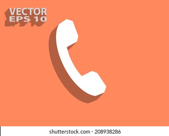 Icono plano de un teléfono