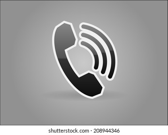 Icono plano de un teléfono
