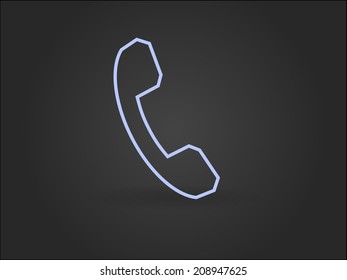 Flat icon of a phone