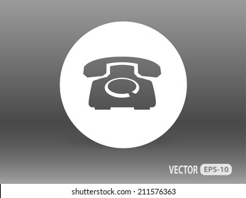 Icono plano de un teléfono