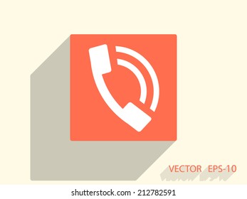 Icono plano de un teléfono