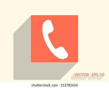 Flat icon of a phone