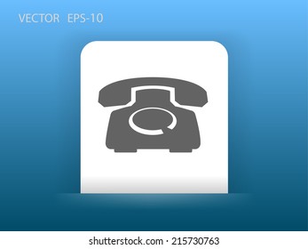 Flat icon of a phone