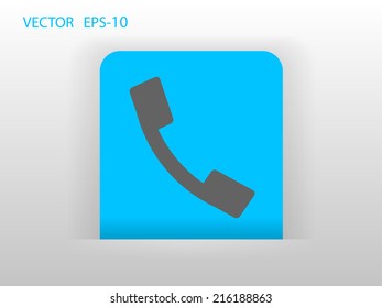 Flat icon of a phone