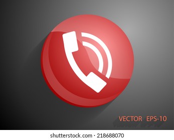Flat icon of a phone
