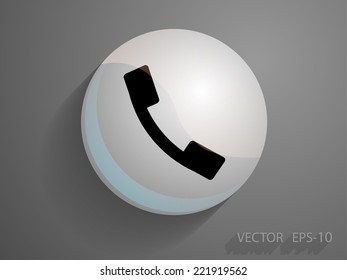 Flat icon of a phone