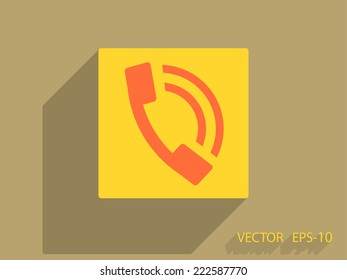Flat icon of a phone