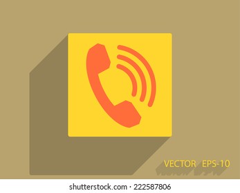 Flachbildsymbol eines Telefons