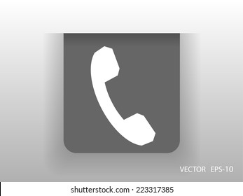 Icono plano de un teléfono