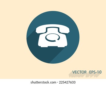 Flat icon of a phone