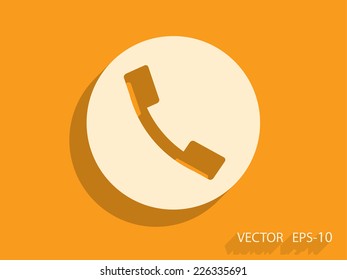 Flat icon of a phone