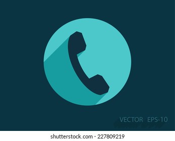 Flat icon of a phone
