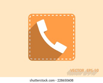 Flat icon of a phone