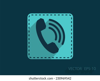 Flat icon of a phone