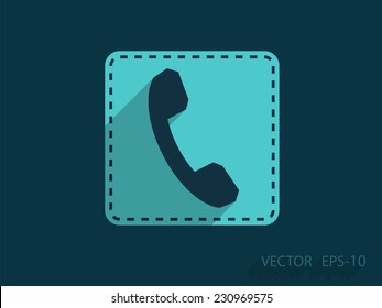 Icono plano de un teléfono