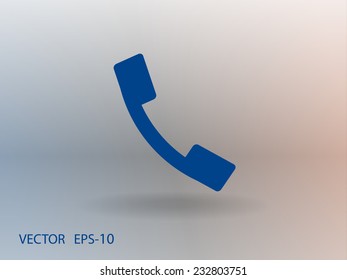 Flat icon of a phone