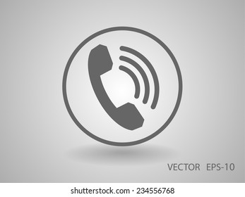 Flat icon of a phone