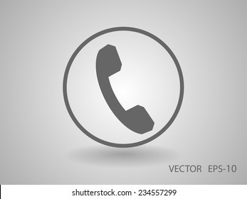 Icono plano de un teléfono