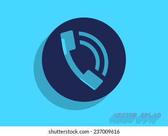 Flat icon of a phone
