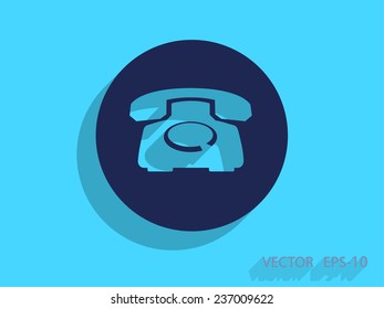 Flat icon of a phone