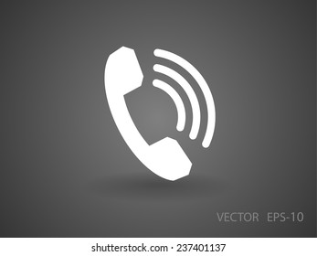 Icono plano de un teléfono