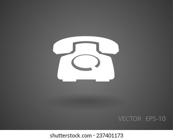Flachbildsymbol eines Telefons