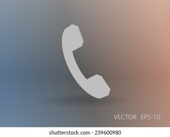 Flat icon of a phone