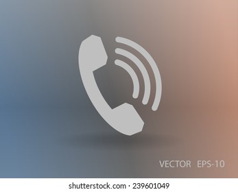 Flat icon of a phone