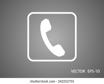 Icono plano de un teléfono