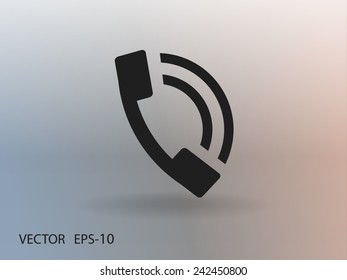 Flat icon of a phone