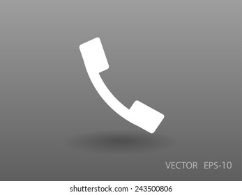 Flat icon of a phone