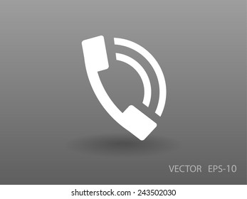 Flat icon of a phone