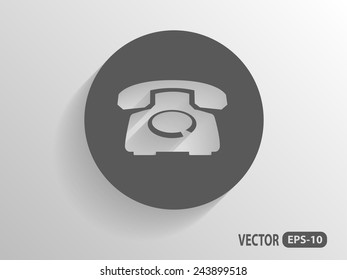 Flat icon of a phone