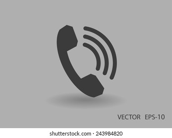 Flat icon of a phone