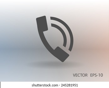Flat icon of a phone