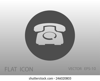 Icono plano de un teléfono