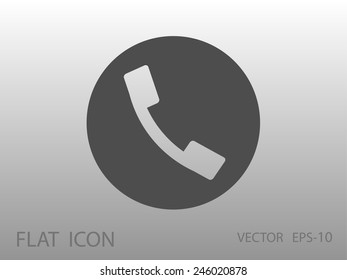 Icono plano de un teléfono