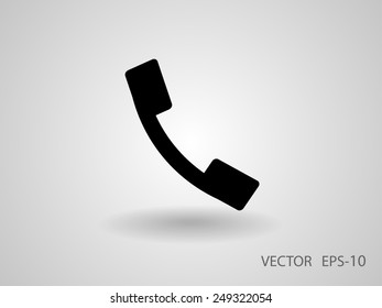 Flat icon of a phone