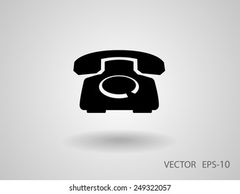 Icono plano de un teléfono