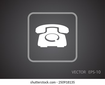 Flat icon of a phone